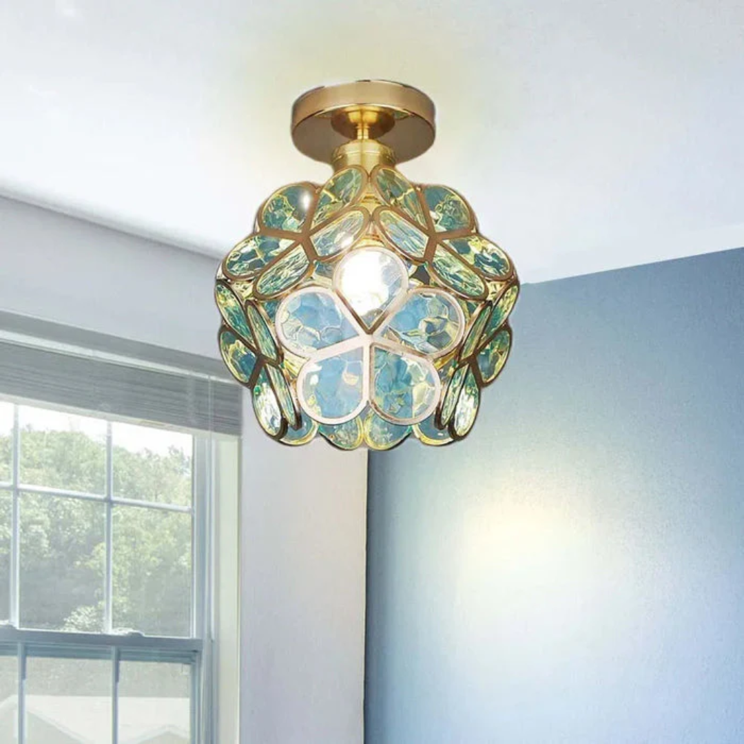 Luxurious Glass Flower Ceiling Lamp