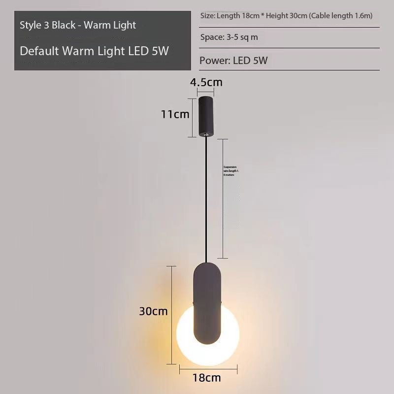 Modern Minimalist Nightstand Pendant Light