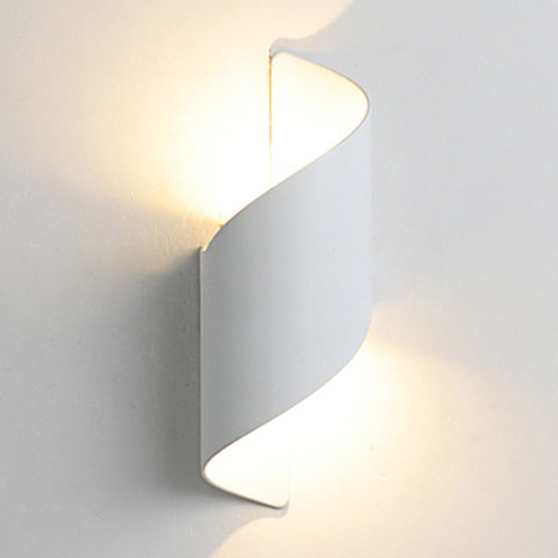 Modern Minimalistic Waterproof Spiral Aluminum Acrylic LED Wall Light for Bedroom