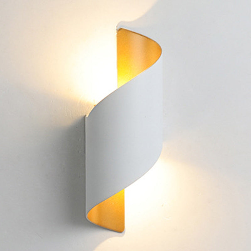 Modern Minimalistic Waterproof Spiral Aluminum Acrylic LED Wall Light for Bedroom