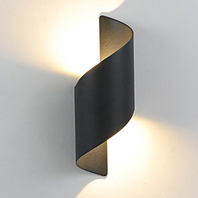 Modern Minimalistic Waterproof Spiral Aluminum Acrylic LED Wall Light for Bedroom