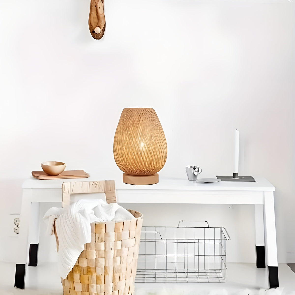 Bamboo desk lamp with USB power supply Sustainable and energy-efficient design