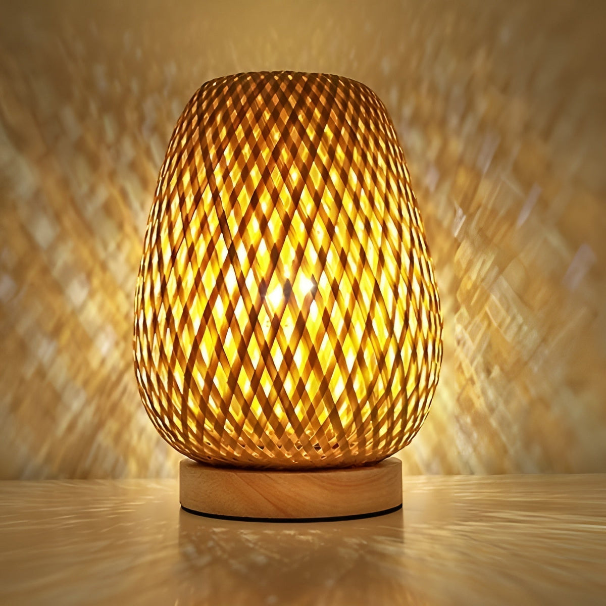 Bamboo desk lamp with USB power supply Sustainable and energy-efficient design