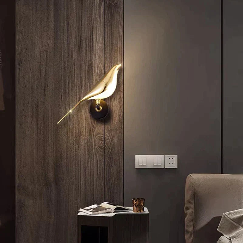 Modern Bird Wall Lamp Gold - Minimalist Wall Lighting for Decorative Illumination