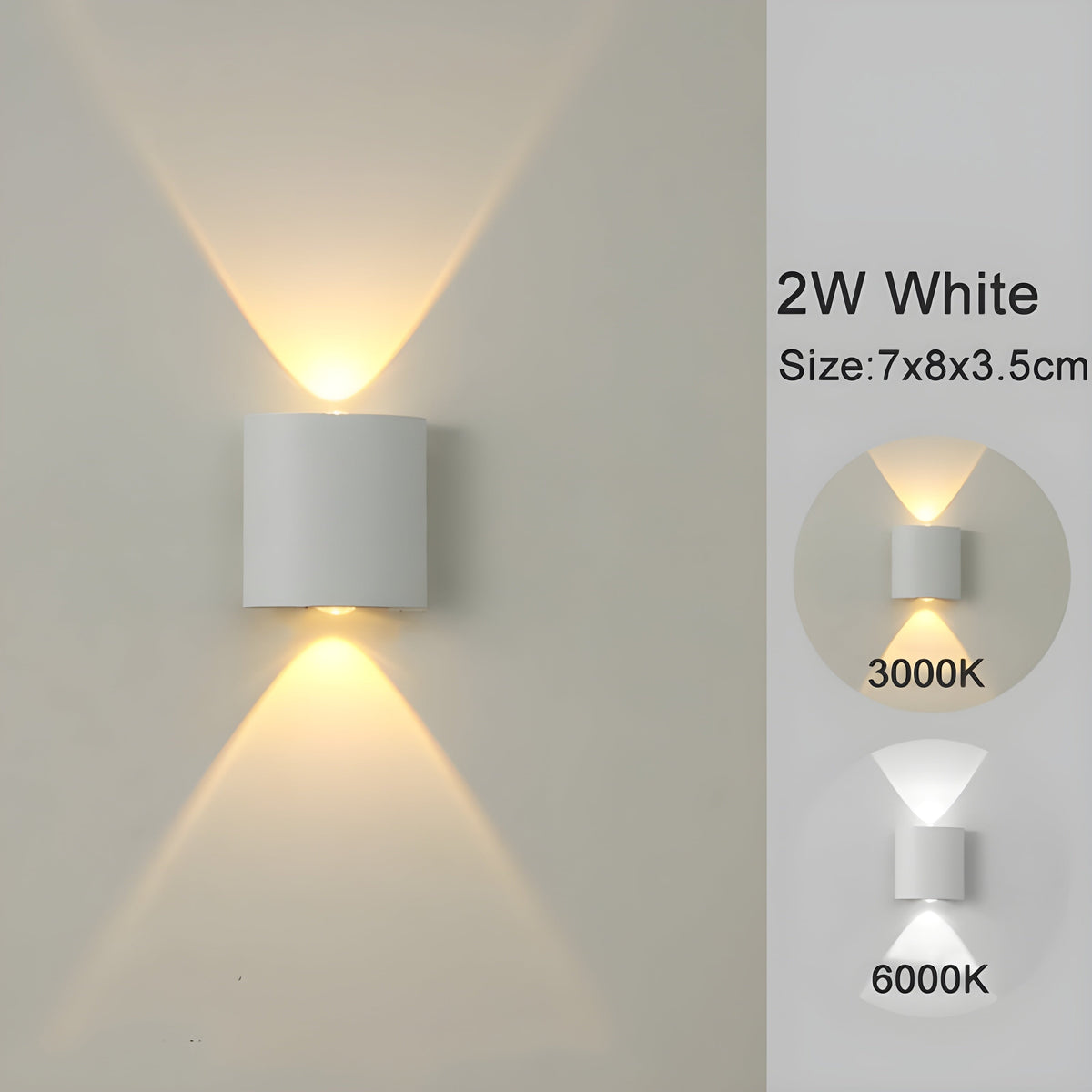 LED wall-mounted lights for indoor and outdoor use