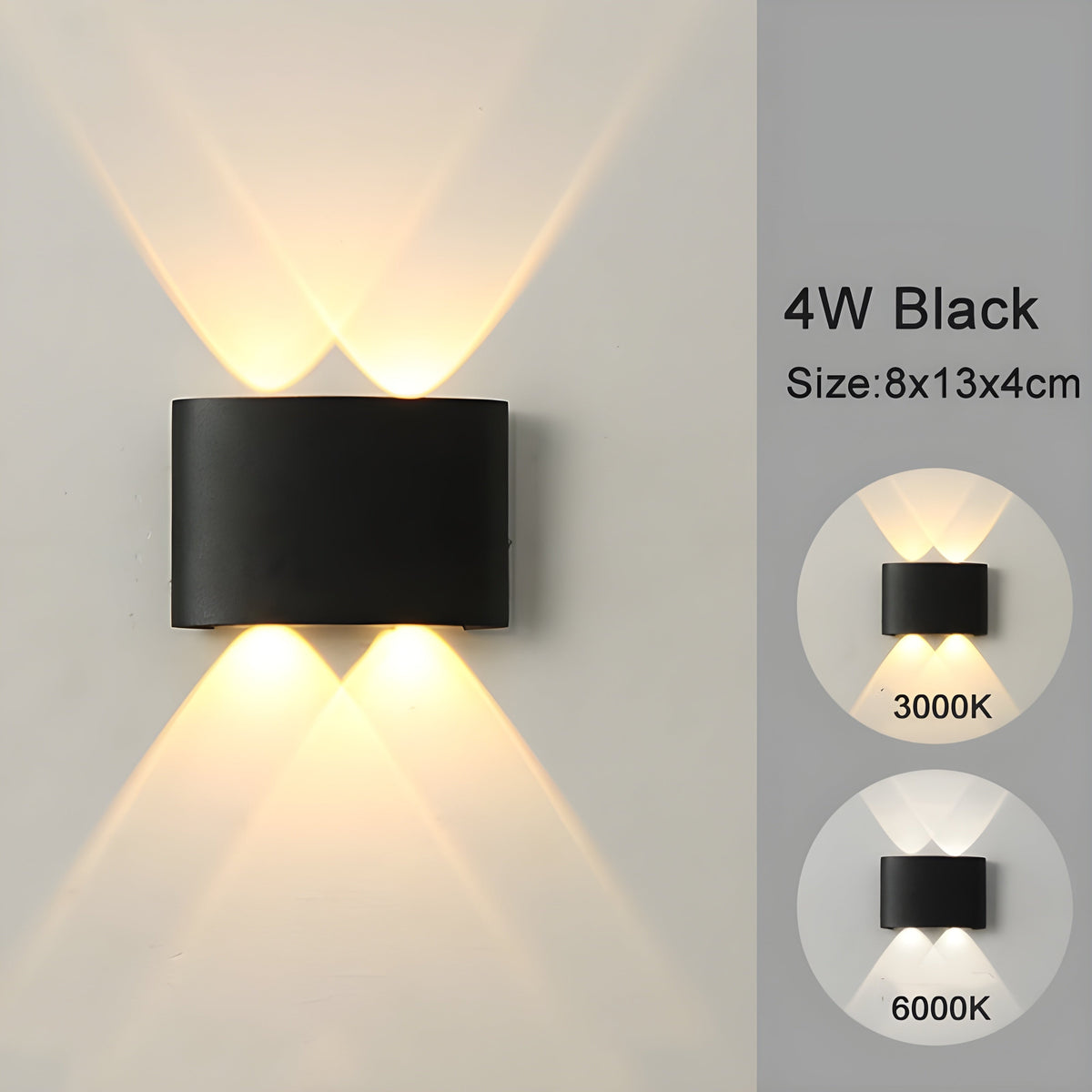 LED wall-mounted lights for indoor and outdoor use