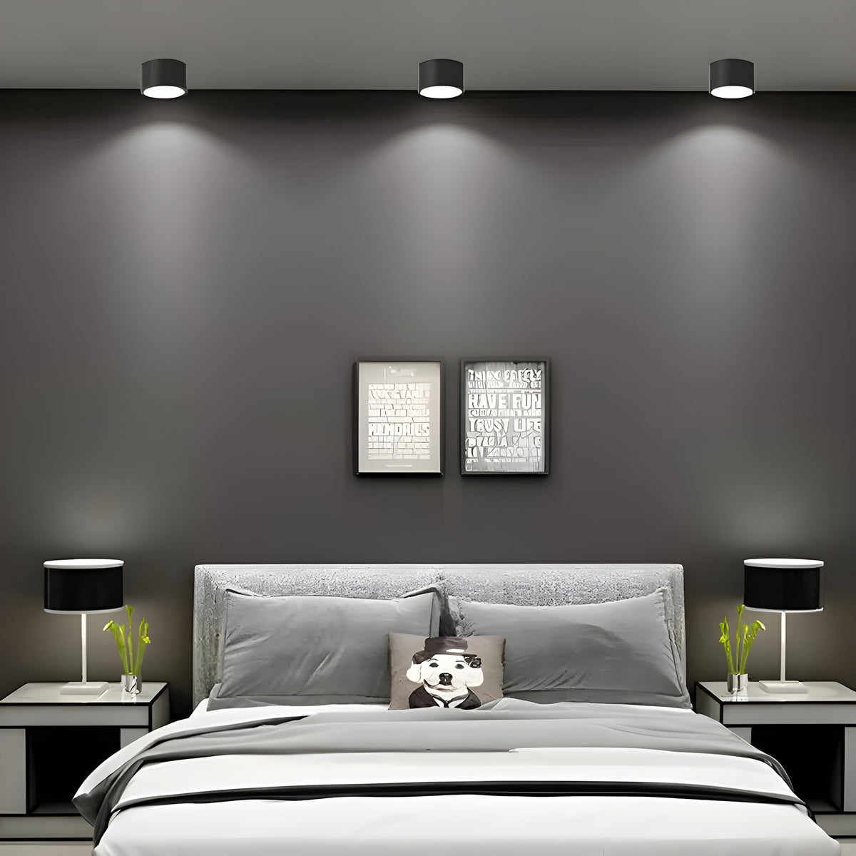 LED ceiling lamp in cylindrical shape – Warm light in vintage industrial design | With decorative wooden element