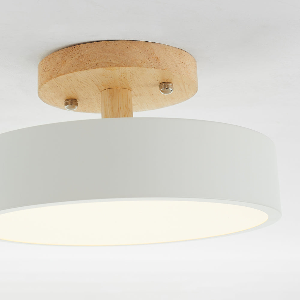 Stylish LED ceiling lamp made of wood and acrylic for bedroom, dining room, and living room