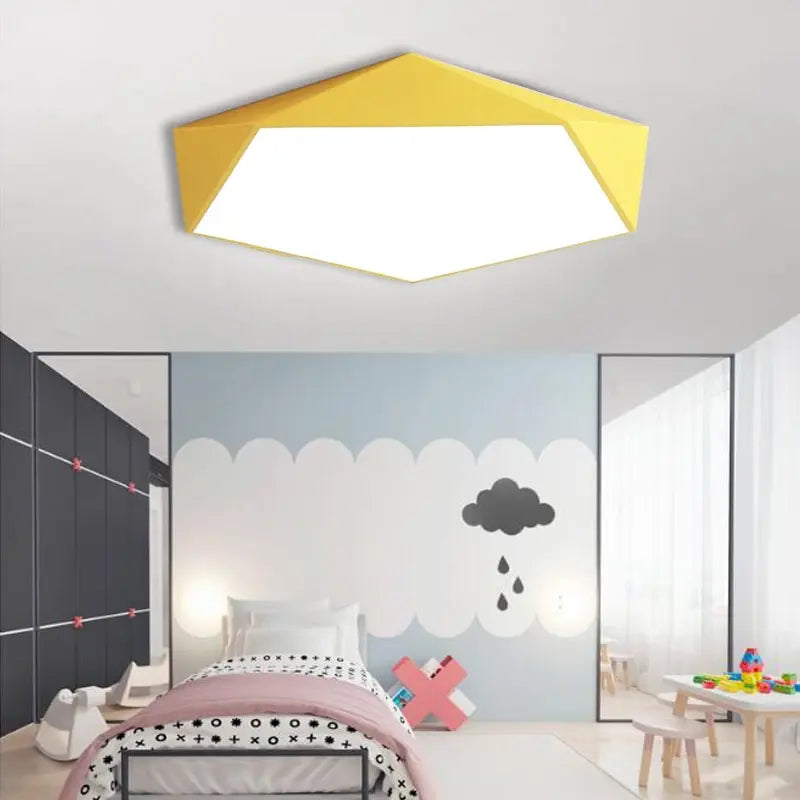 Pentagon LED ceiling lamp Macaron for modern children's room – Designer ceiling lamp