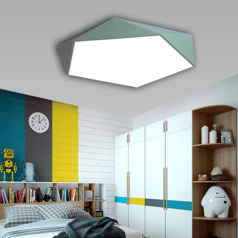 Pentagon LED ceiling lamp Macaron for modern children's room – Designer ceiling lamp