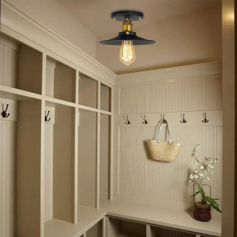 Vintage ceiling lamp in industrial design, retro ceiling light with Edison bulb, LED compatible