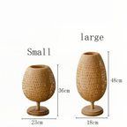 NatureHue Vintage Bamboo Table Lamp Creative Woven Rattan Desk Lamp