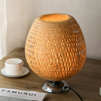NatureHue Vintage Bamboo Table Lamp Creative Woven Rattan Desk Lamp