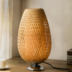 NatureHue Vintage Bamboo Table Lamp Creative Woven Rattan Desk Lamp