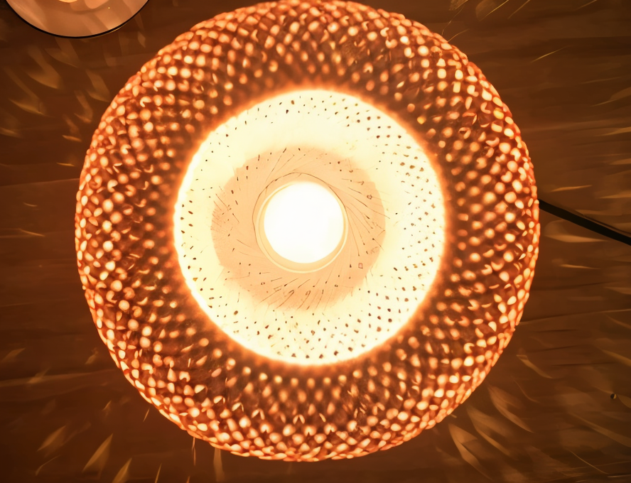NatureHue Vintage Bamboo Table Lamp Creative Woven Rattan Desk Lamp