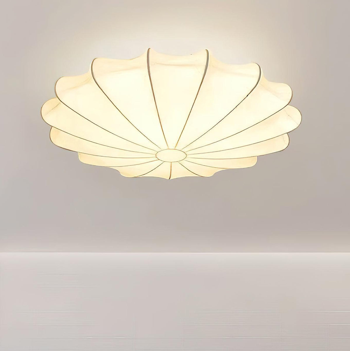 Bowl-shaped fabric ceiling lamp Elegant design