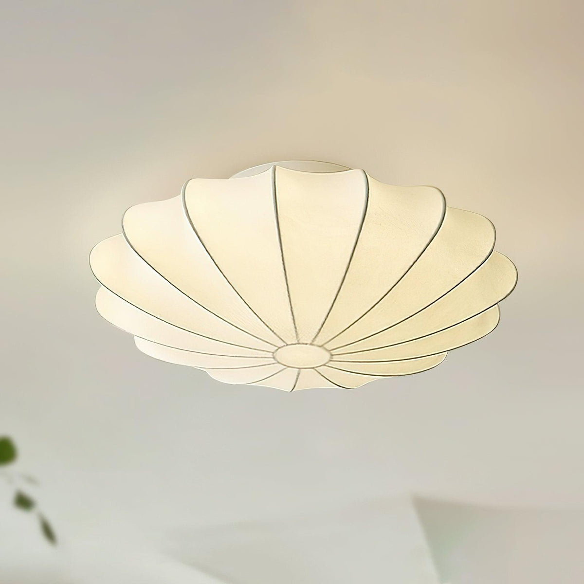 Bowl-shaped fabric ceiling lamp Elegant design