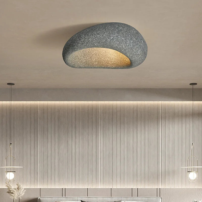 Minimalistic ceiling lamp in Wabi-Sabi style for calm interiors