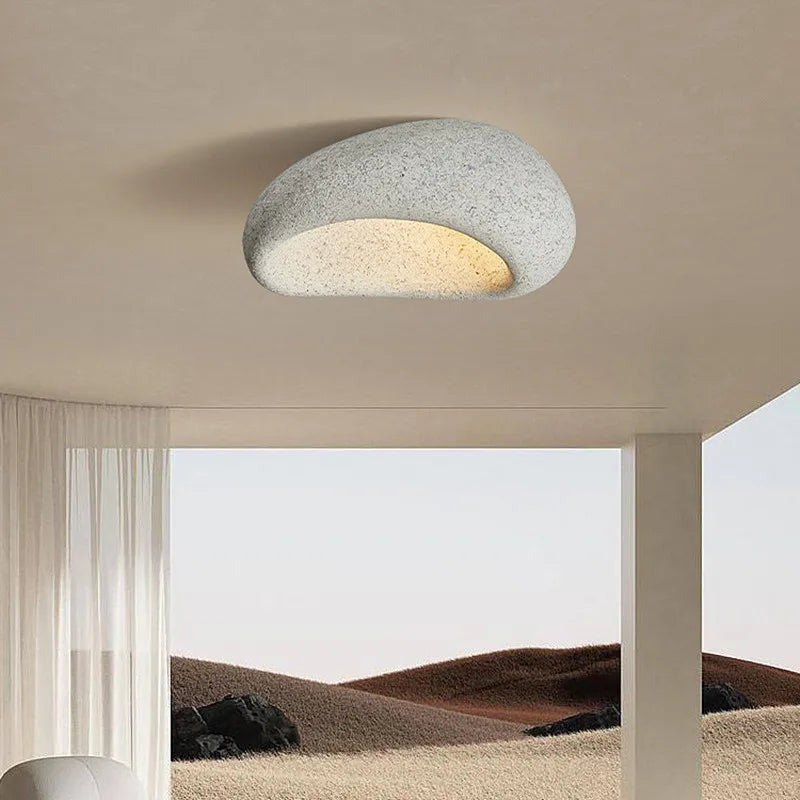Minimalistic ceiling lamp in Wabi-Sabi style for calm interiors