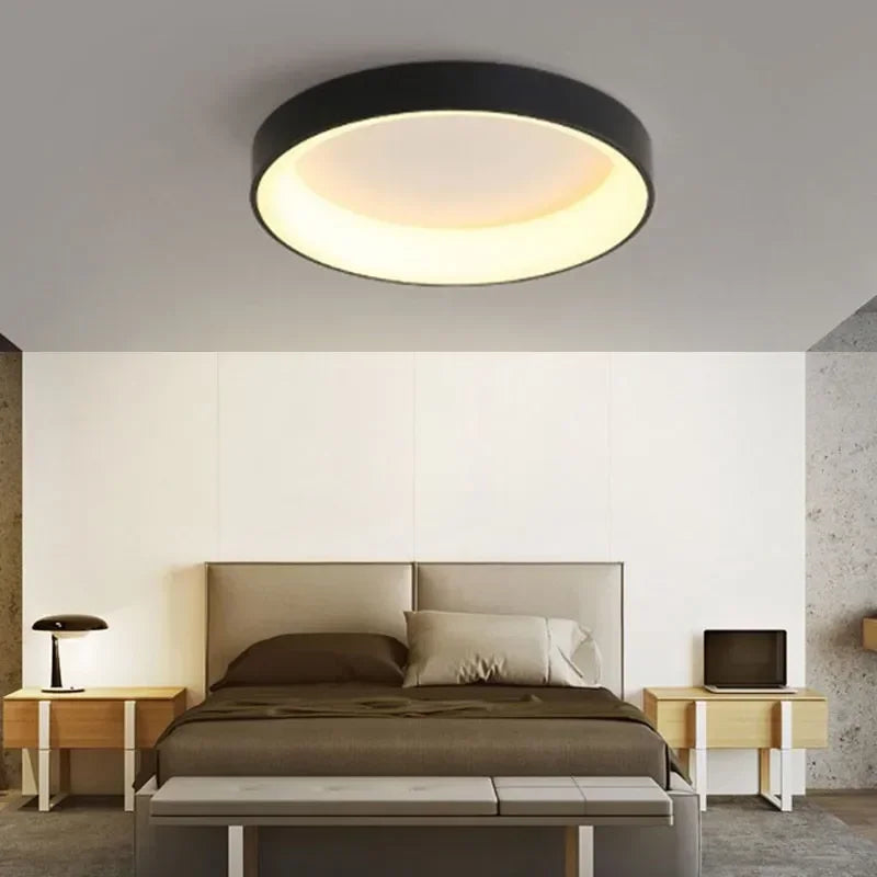 AuroraGlans - Scandinavian Round LED Ceiling Lights for Living Room & Bedroom