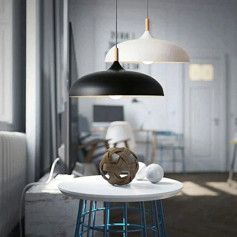 Oak wood ceiling lamp in Nordic design – LED wood ceiling light
