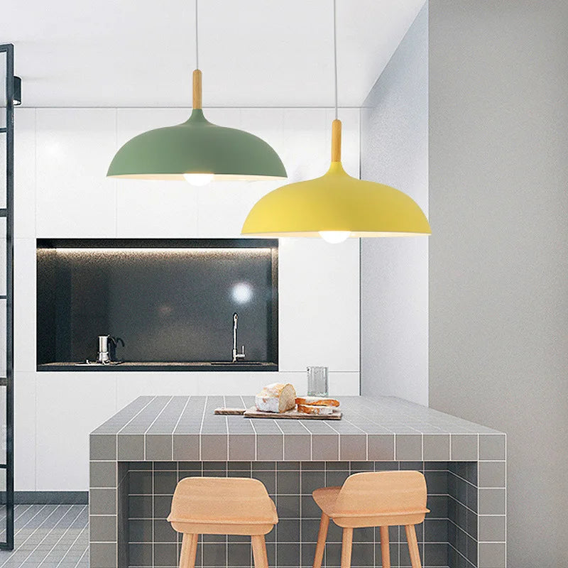 Oak wood ceiling lamp in Nordic design – LED wood ceiling light