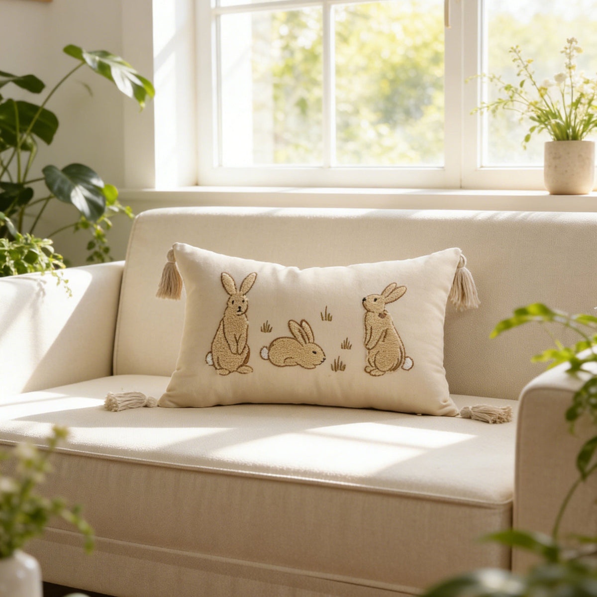 pillowcase with cute bunny motif Madigas