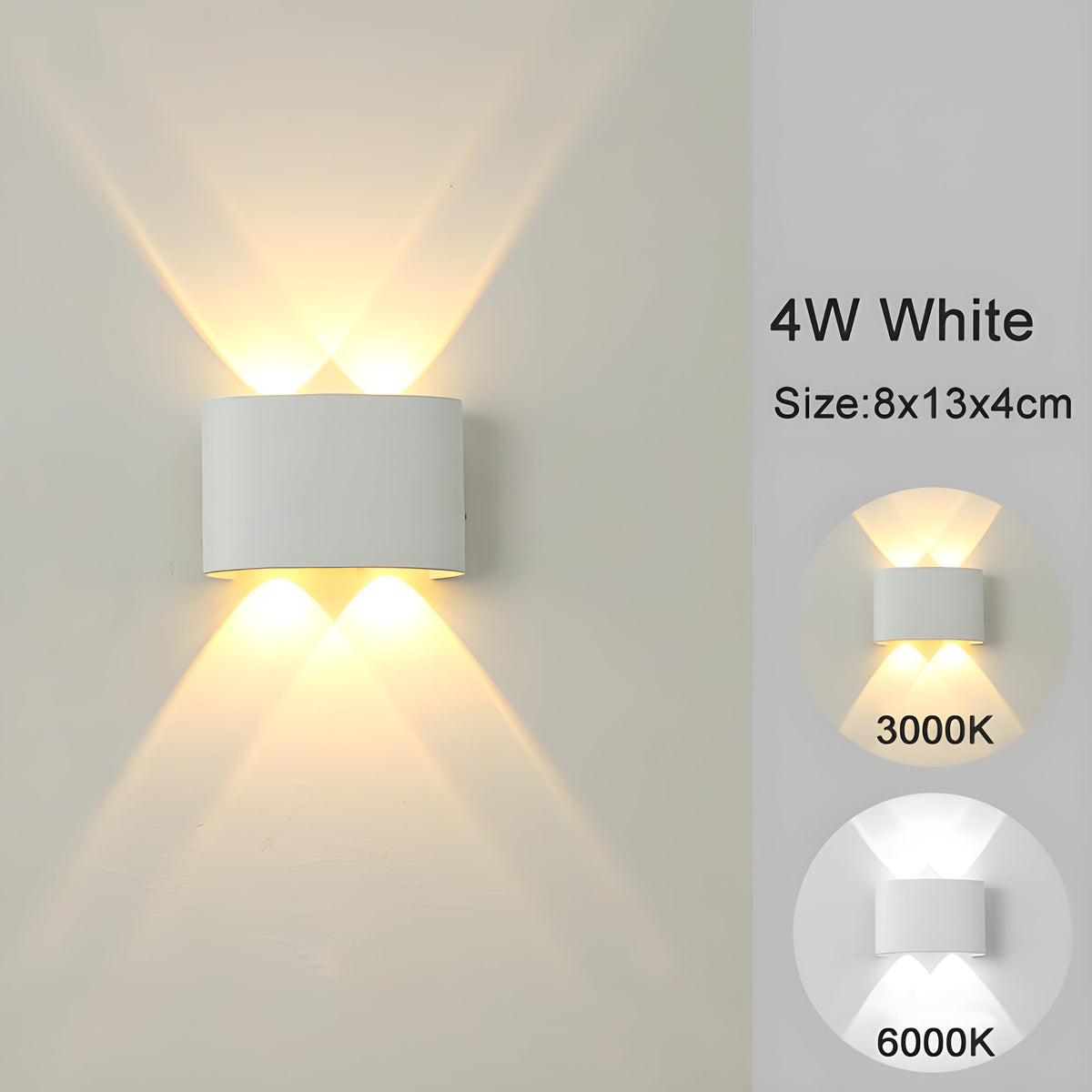 LED wall-mounted lights for indoor and outdoor use