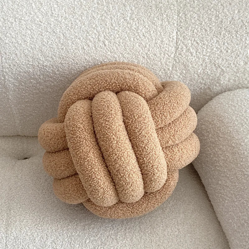 Nordic Bouclé Abstract Cushion – Minimalist Plush Pillow | Madigas