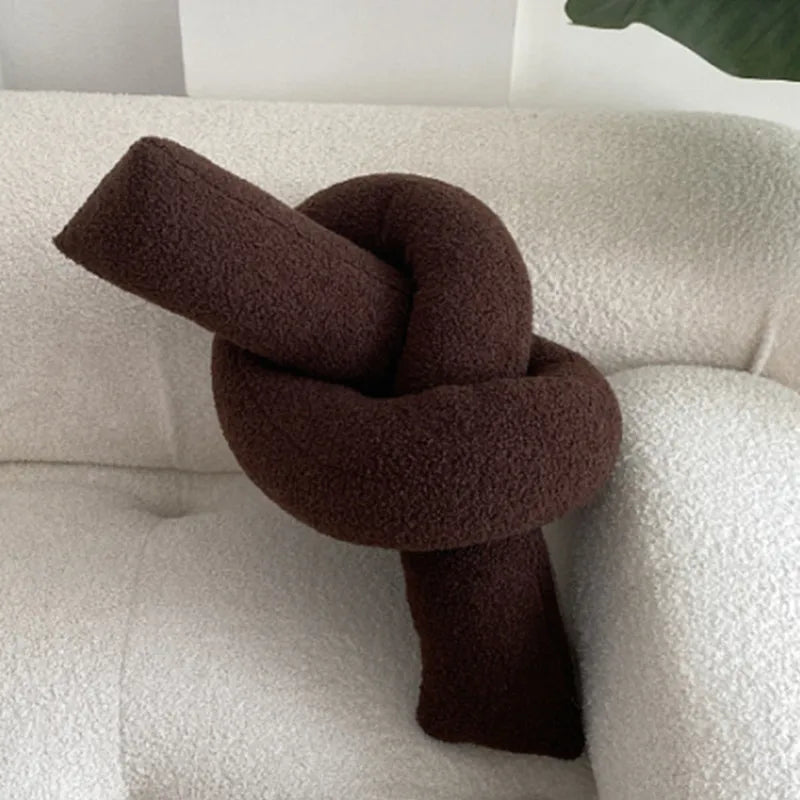 Nordic Bouclé Abstract Cushion – Minimalist Plush Pillow | Madigas