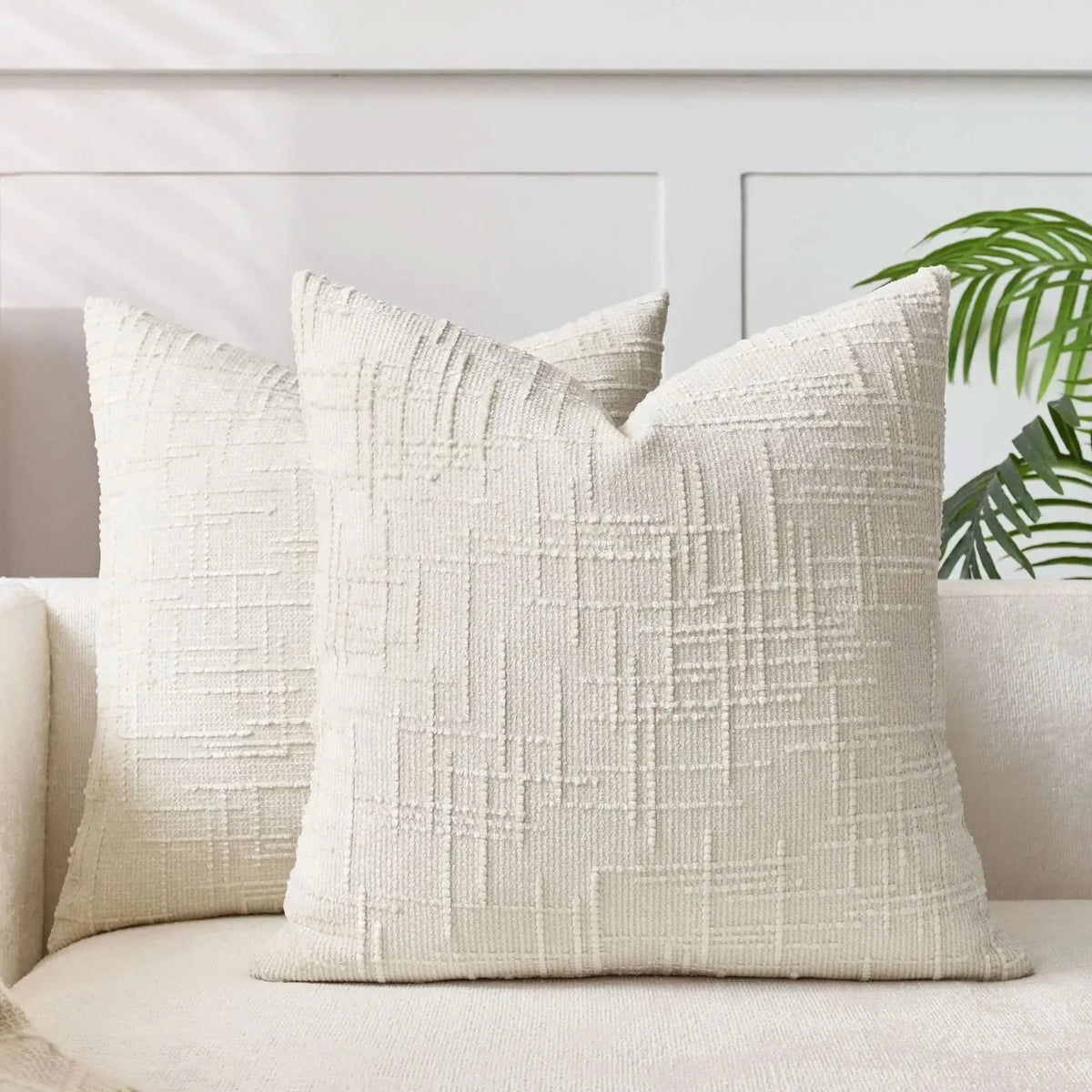 Chenille Throw Pillow Cover Bamboo Texture Solid Color