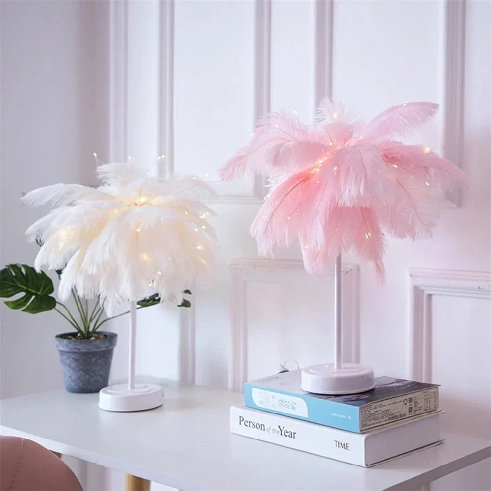 LED Spring Table Lamp Night Light USB-powered Remote Control Night Lamps