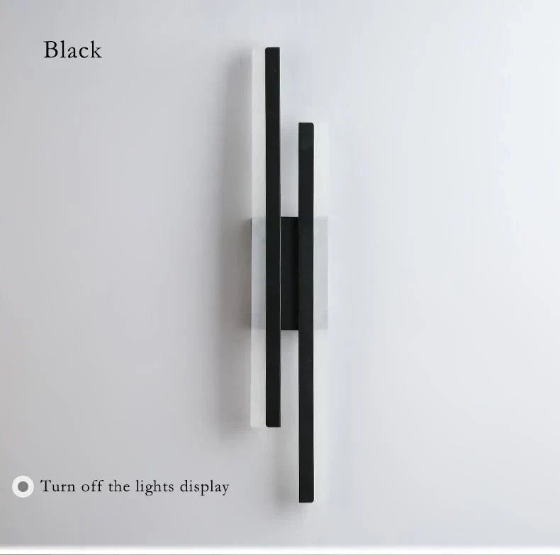 Modern LED Wall Light: Black/Gold Acrylic Room Decoration Light