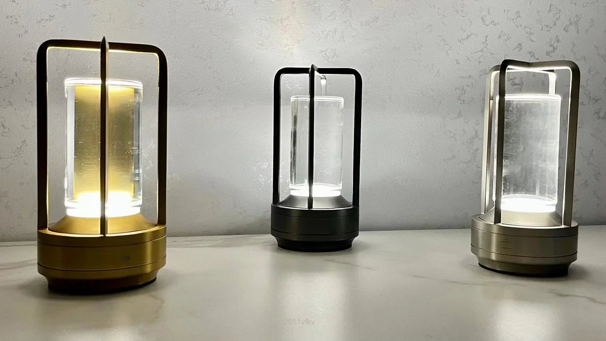 Portable wireless LED lantern with charging station