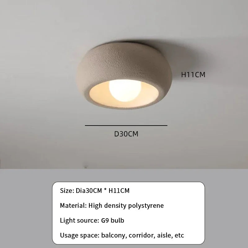 Japanese Wabi-Sabi Round Ceiling Lamp LED