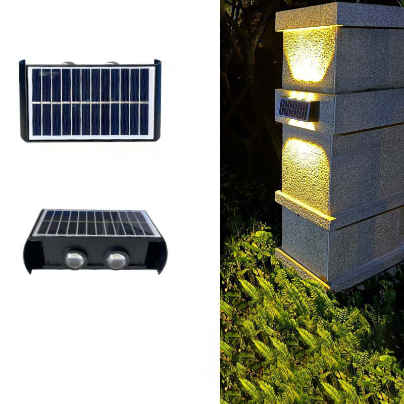 Modern simplicity solar waterproof rectangular ABS PMMA LED wall light lamp for outdoor terrace