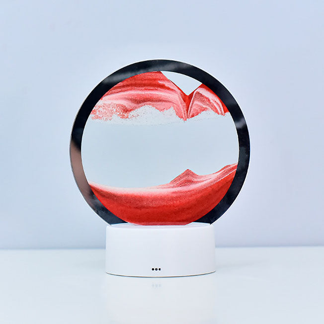 Creative Round Hourglass Quicksand 3D LED Nightstand Lamp Table Lamp