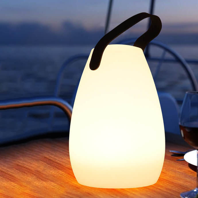 Modern simplicity plastic round square hand LED table lamp for outdoor patio