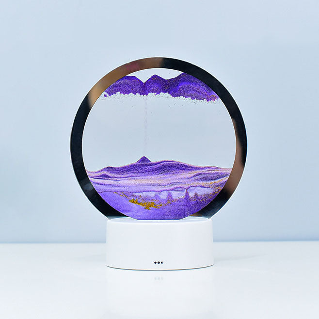 Creative Round Hourglass Quicksand 3D LED Nightstand Lamp Table Lamp
