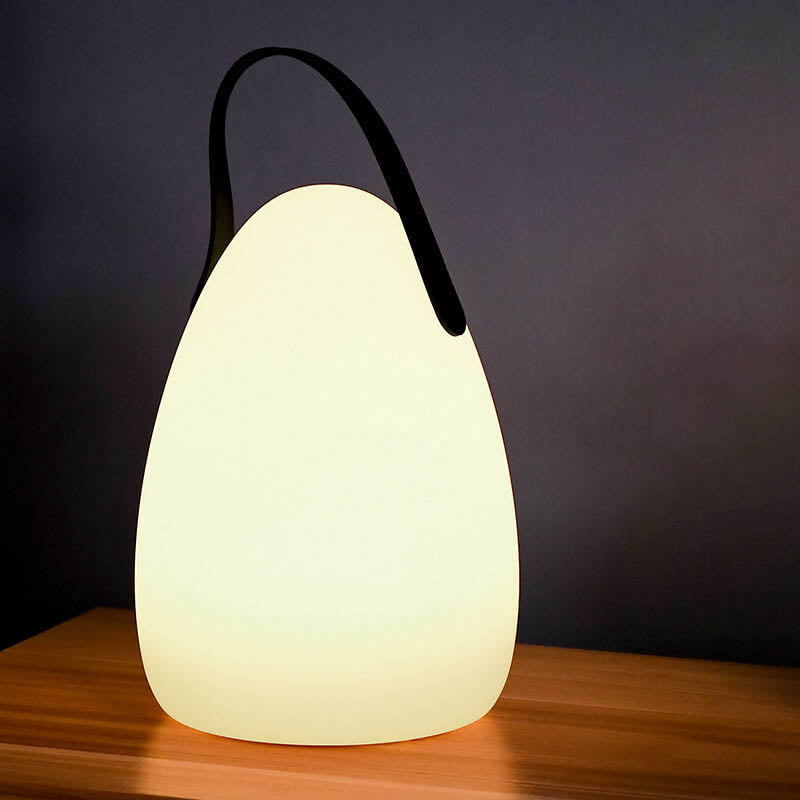 Modern simplicity plastic round square hand LED table lamp for outdoor patio