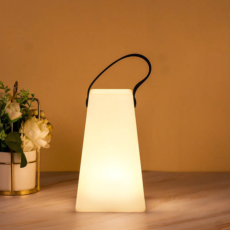 Modern simplicity plastic round square hand LED table lamp for outdoor patio