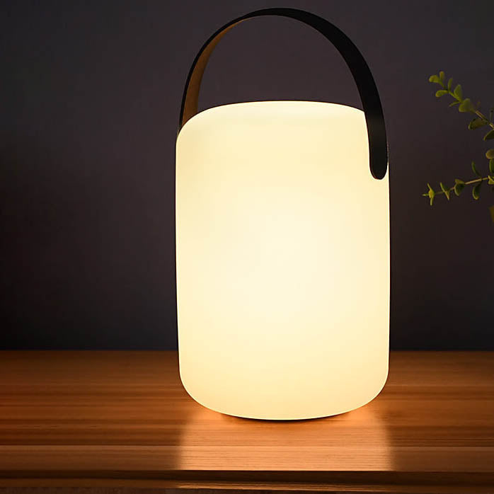 Modern simplicity plastic round square hand LED table lamp for outdoor patio