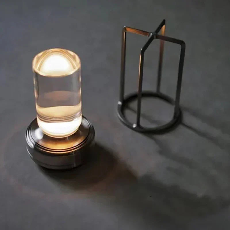 Portable wireless LED lantern with charging station