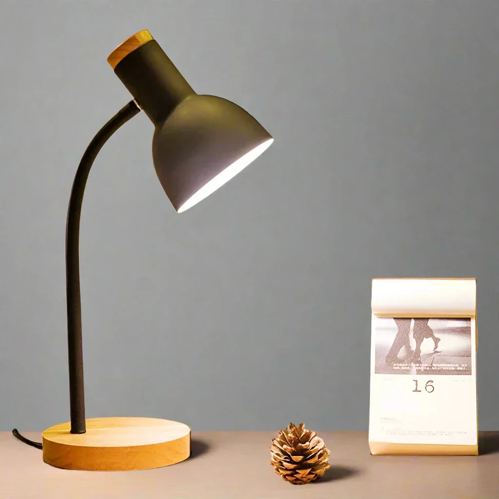 Autumn and Winter Lighting | Northern European Creative Wood Art Iron LED Desk Lamp - Moxie