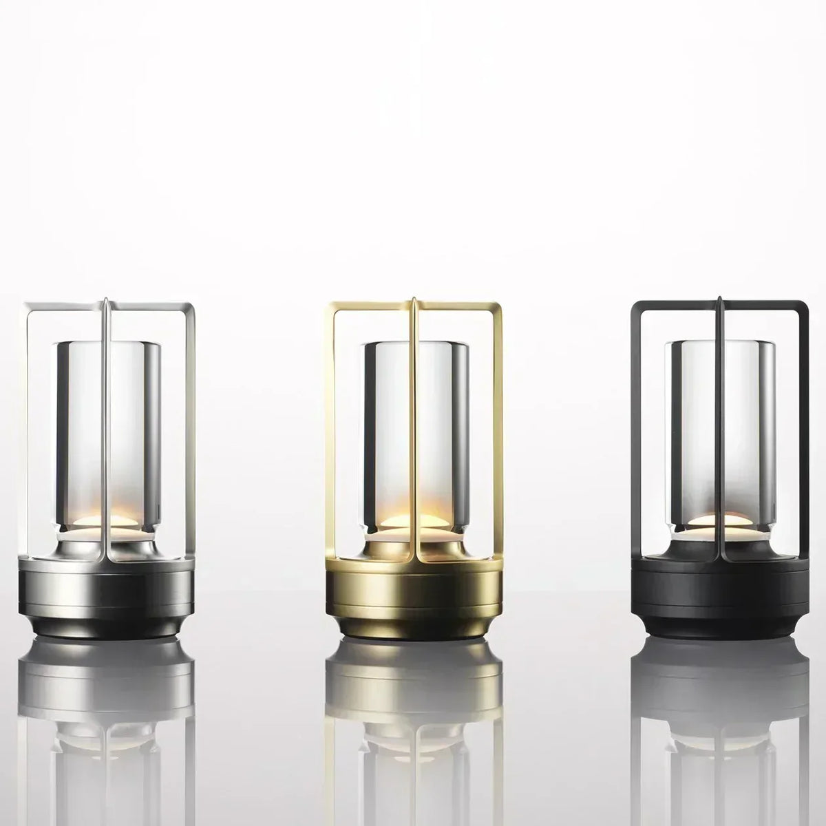 Portable wireless LED lantern with charging station