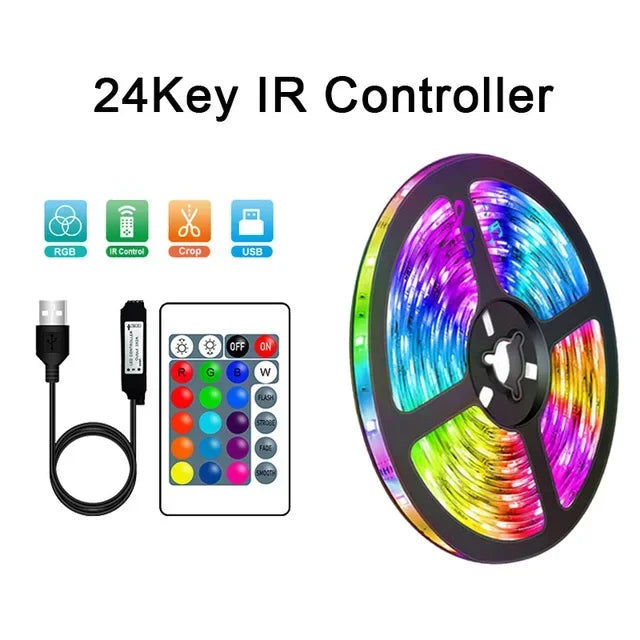 USB RGB LED Strip Lights with App Control for Room & TV Ambient Lighting Decor