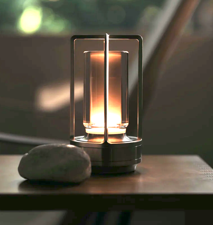 Portable wireless LED lantern with charging station