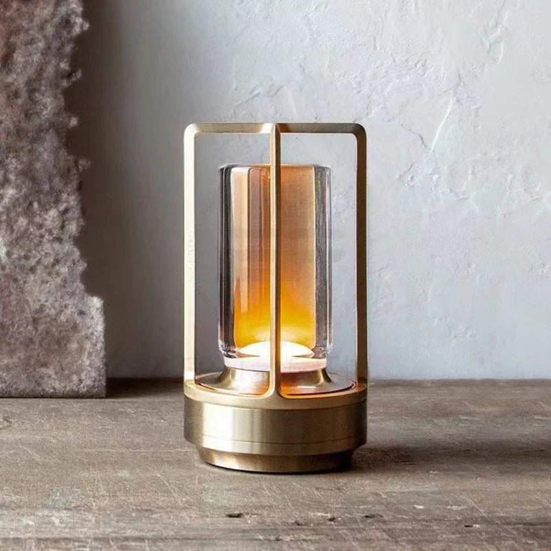 Portable wireless LED lantern with charging station