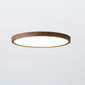 Modern circular ceiling light with adjustable LED light in warm walnut color for living room and bedroom