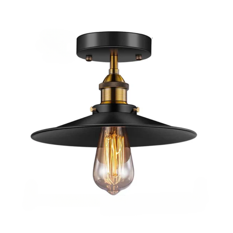Vintage ceiling lamp in industrial design, retro ceiling light with Edison bulb, LED compatible